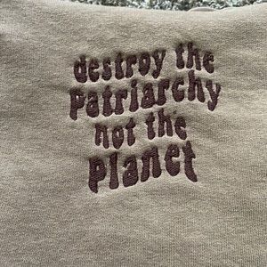 brown embroidery hoodie